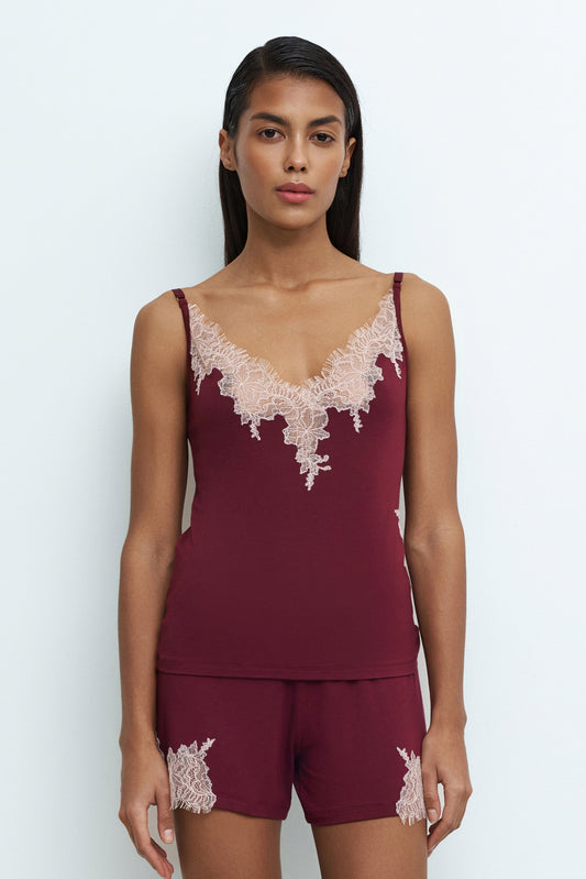 Women's bamboo cami shorts set 03163