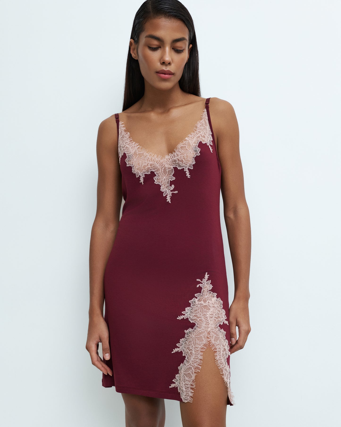 Womens bamboo chemise spaghetti strap 03162