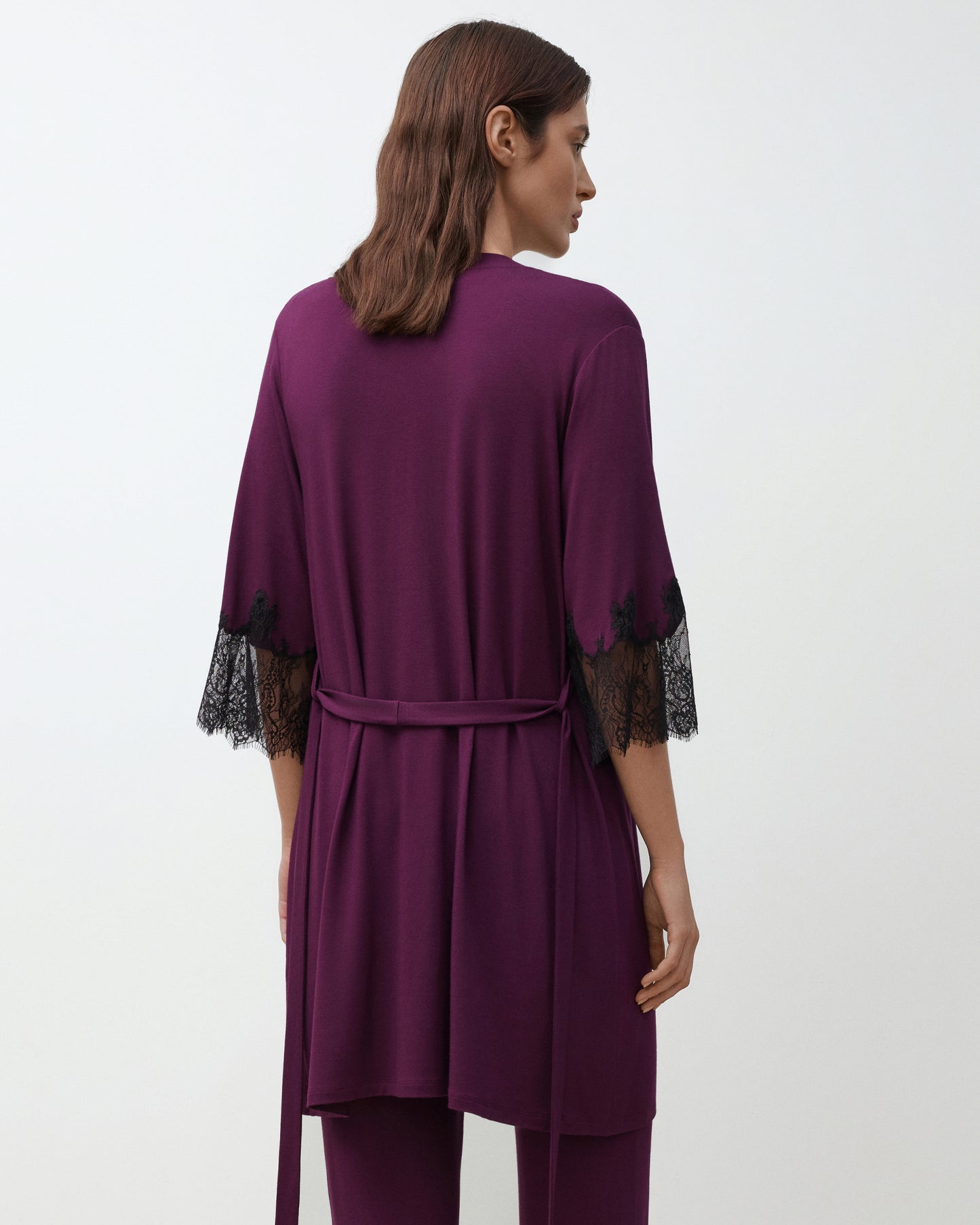Womens bamboo 3/4 sleeve Robe 03332