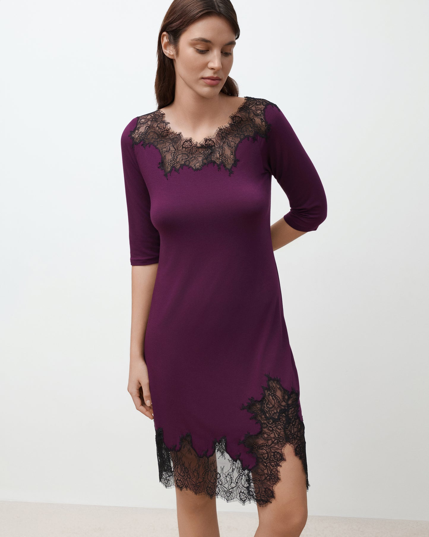 Women's bamboo Nightgown 3/4 sleeve 03339