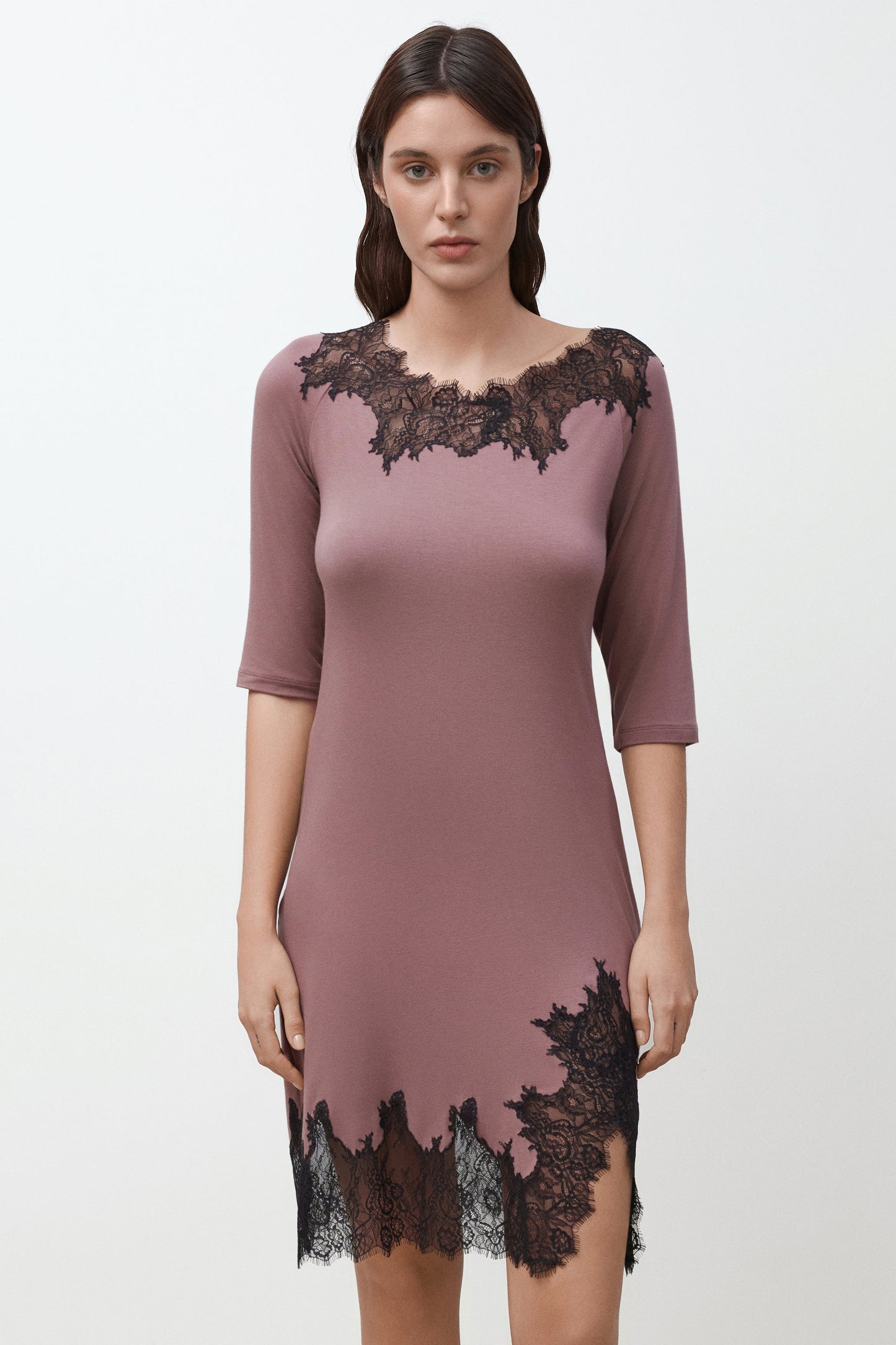 Women's bamboo Nightgown 3/4 sleeve 03339