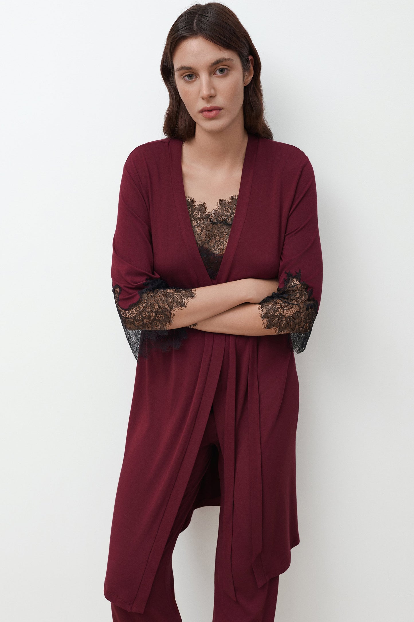 Womens bamboo 3/4 sleeve Robe 03340