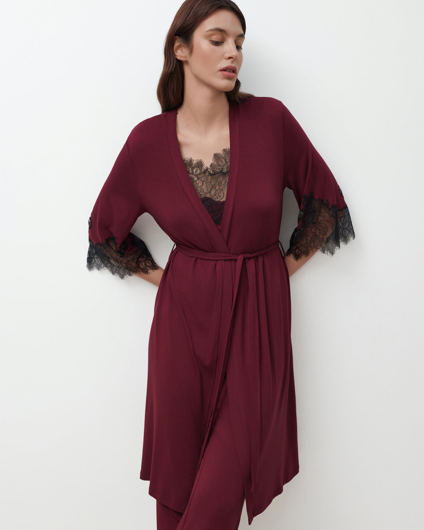 Womens bamboo 3/4 sleeve Robe 03340