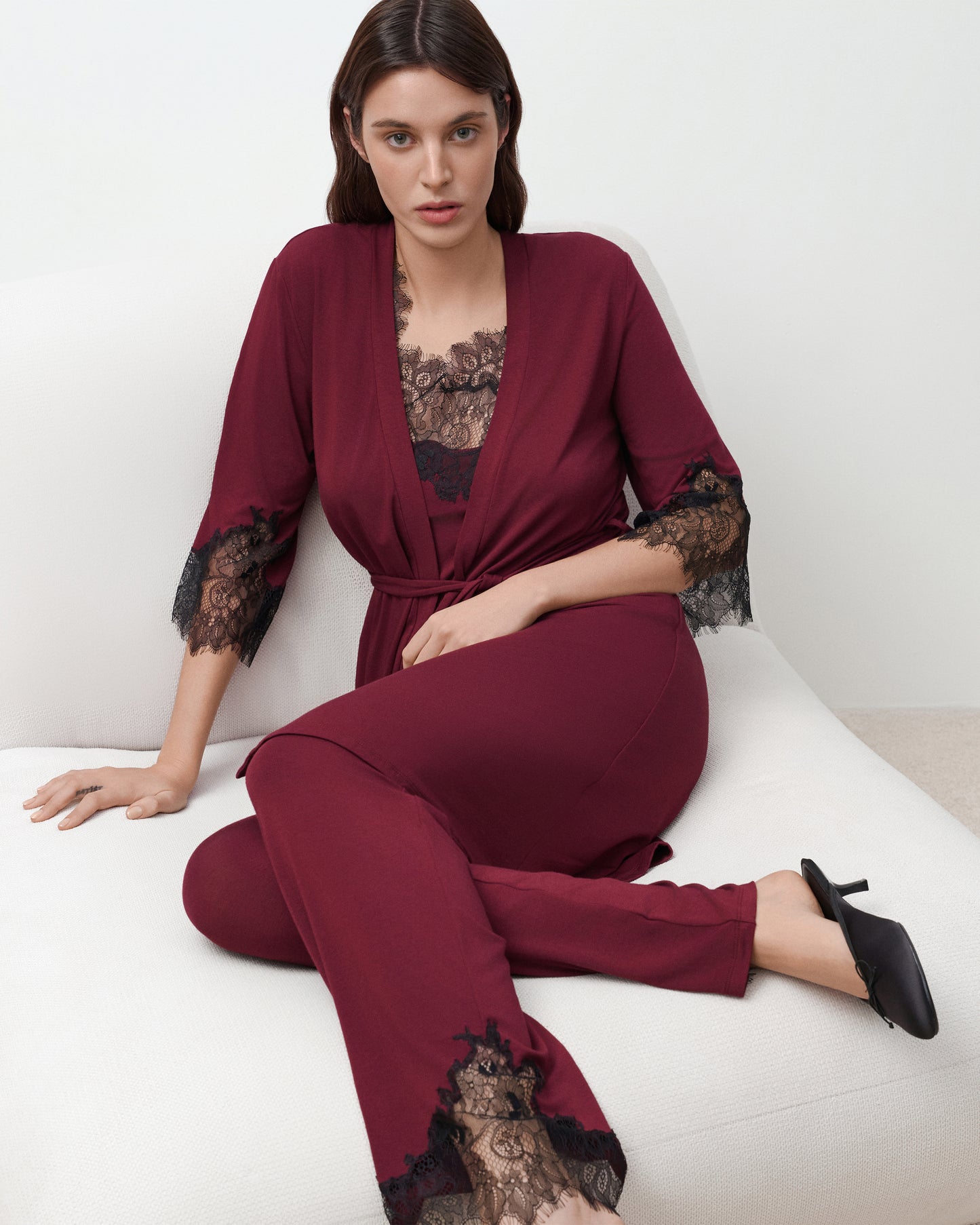 Womens bamboo 3/4 sleeve Robe 03340