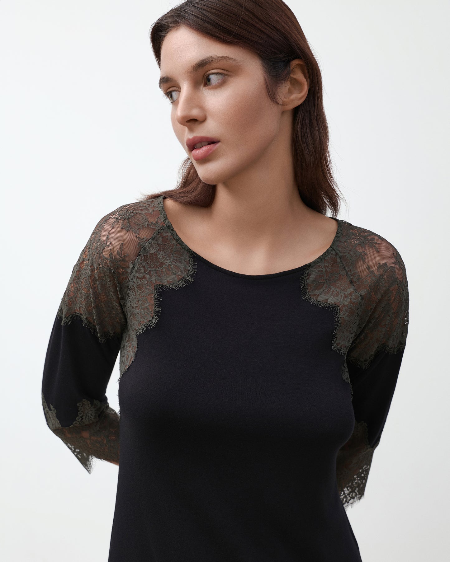Women's bamboo Nightgown 3/4 sleeve 03343