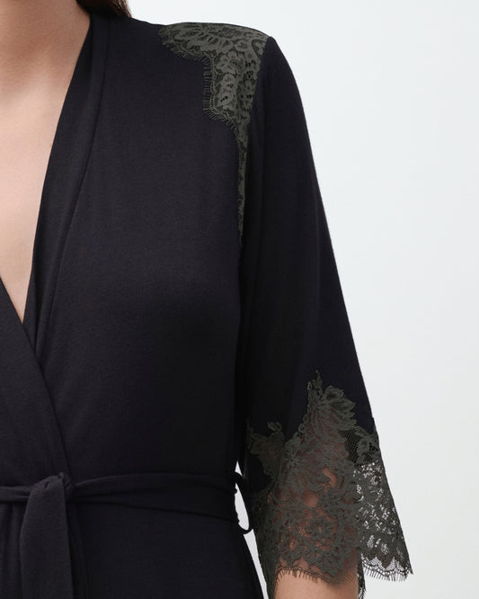 Women's bamboo 3/4 sleeve Robe 03345