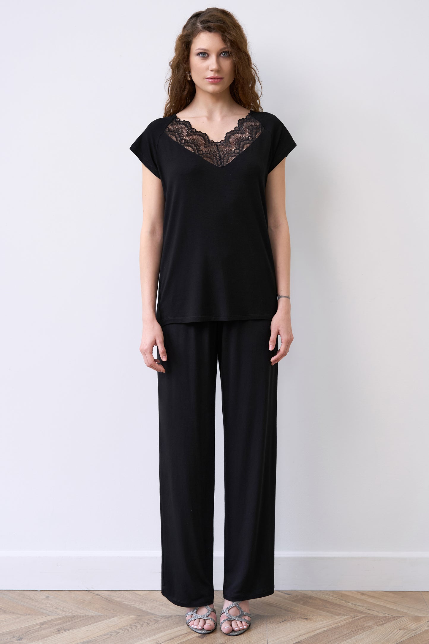 Womens bamboo T-shirt pajama 02101