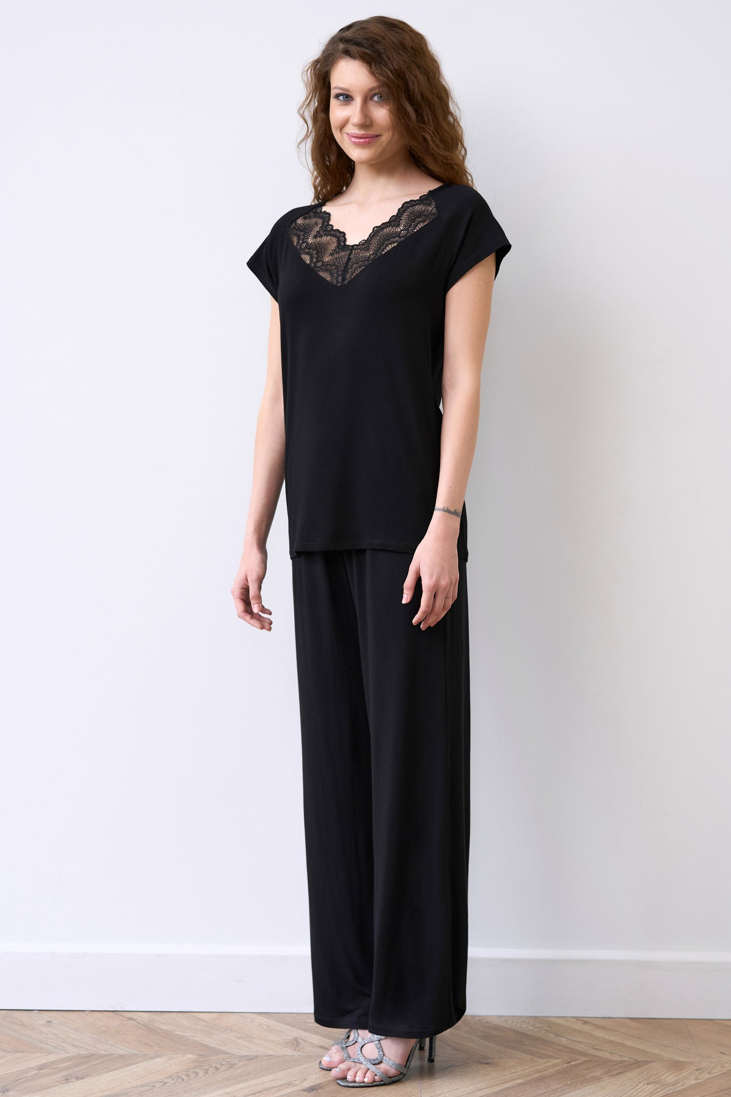 Womens bamboo T-shirt pajama 02101
