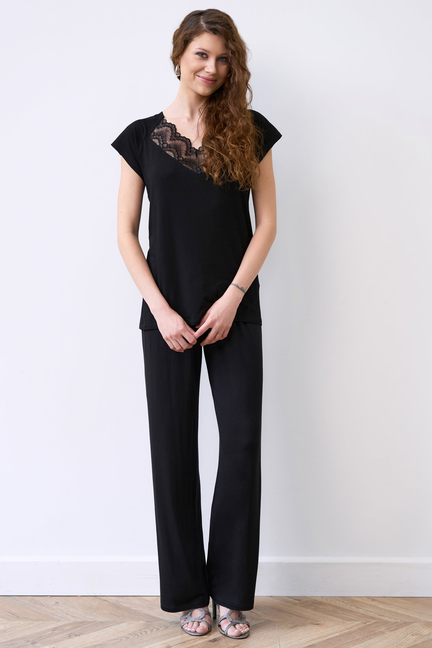 Womens bamboo T-shirt pajama 02101