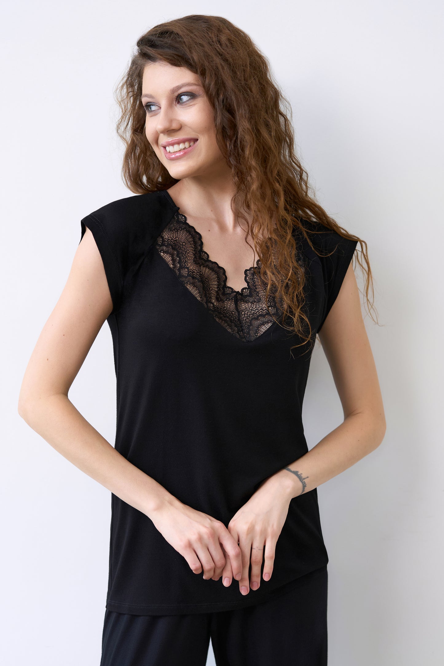 Womens bamboo T-shirt pajama 02101