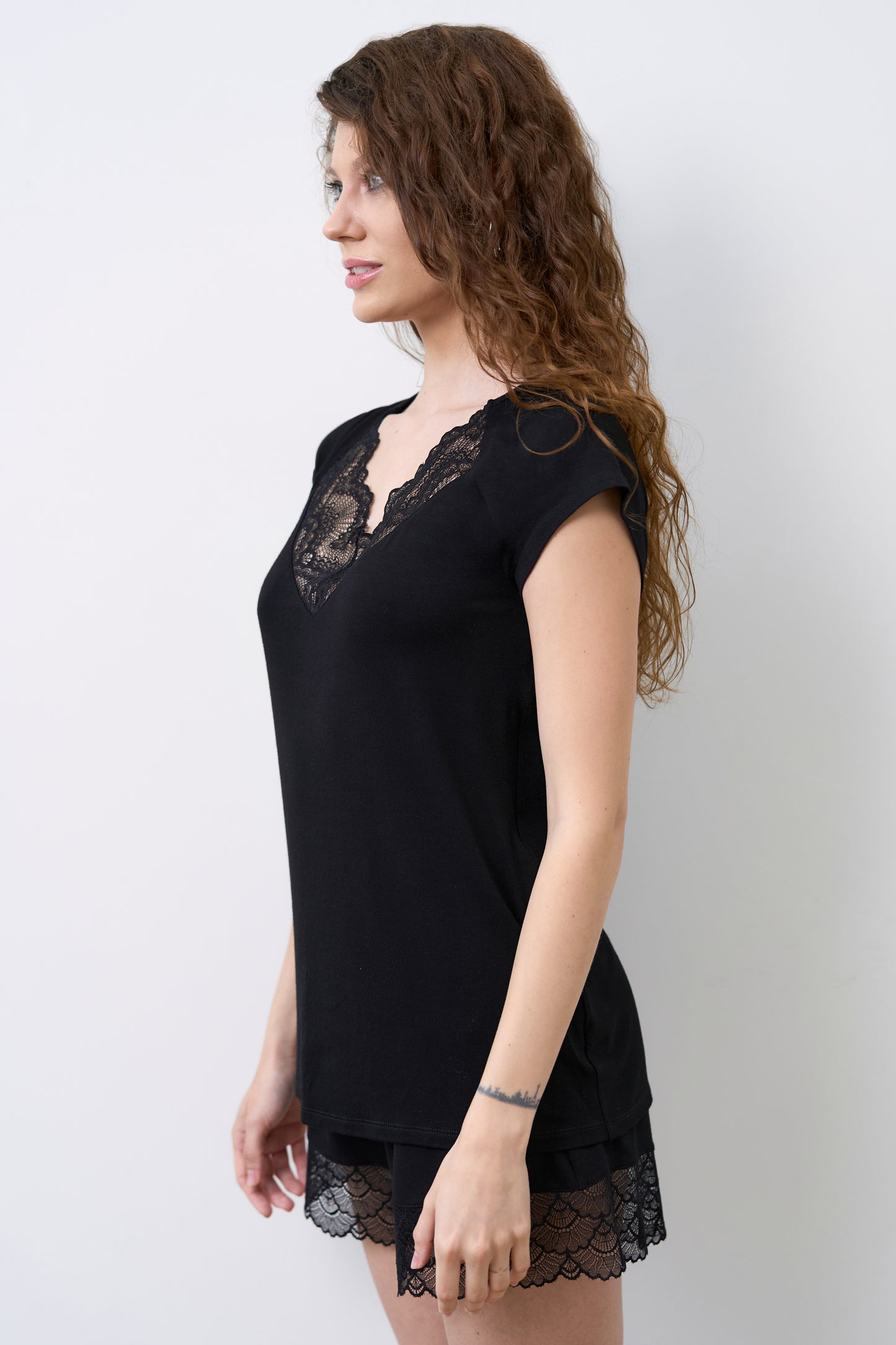 Womens bamboo T-shirt shorts set 02103