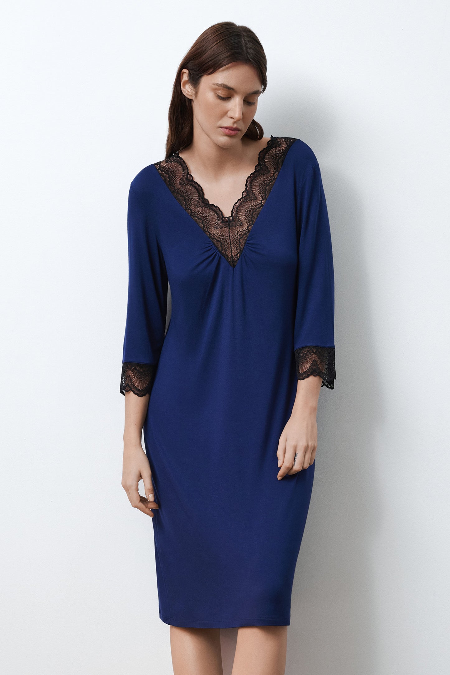 Women's bamboo Nightgown 3/4 sleeve 02113