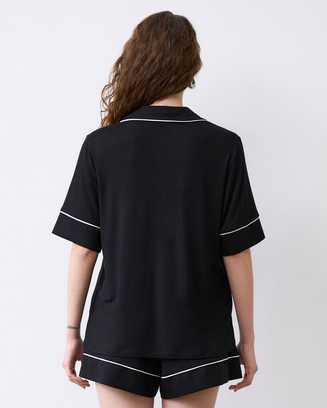 Womens bamboo Button-Up Short Sleeve Shirt 02115/1