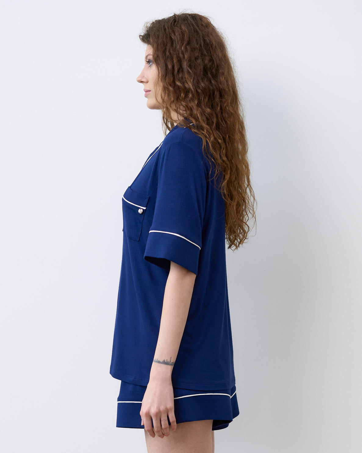 Womens bamboo Button-Up Short Sleeve Shirt 02115/1