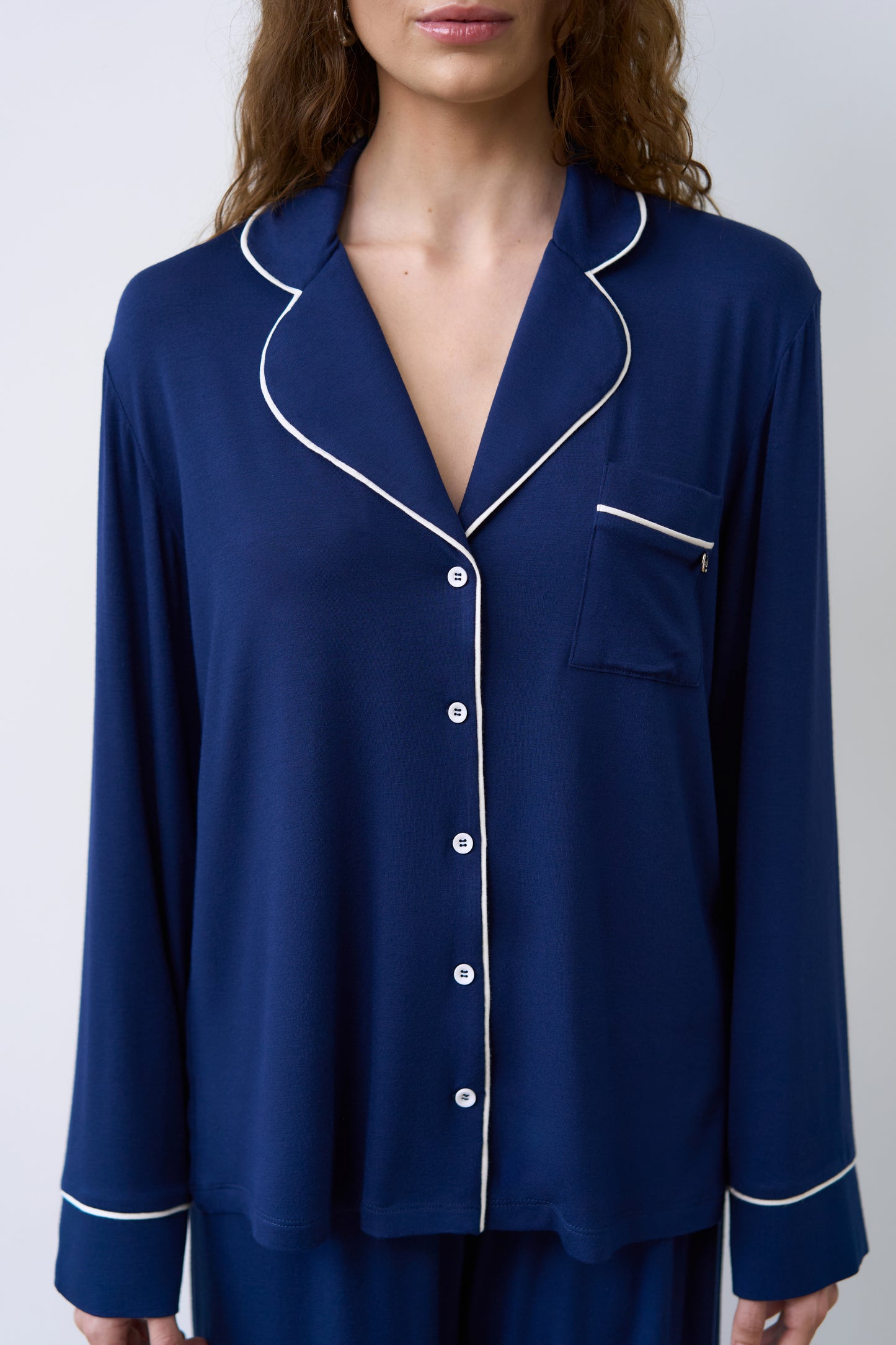 Womens bamboo Button-Up Long Sleeve Shirt 02116/1
