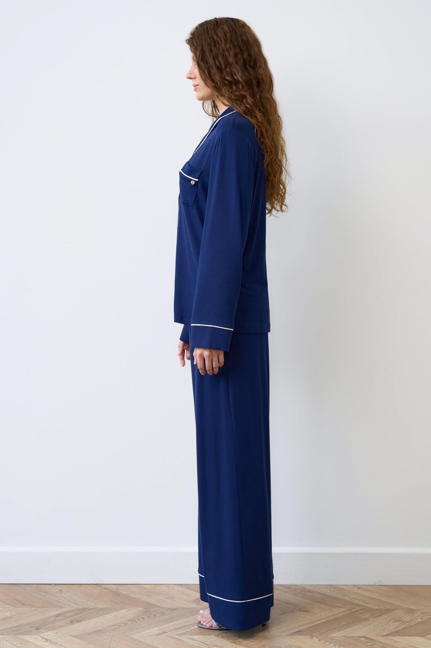 Womens bamboo Button-Up Long Sleeve Shirt 02116/1