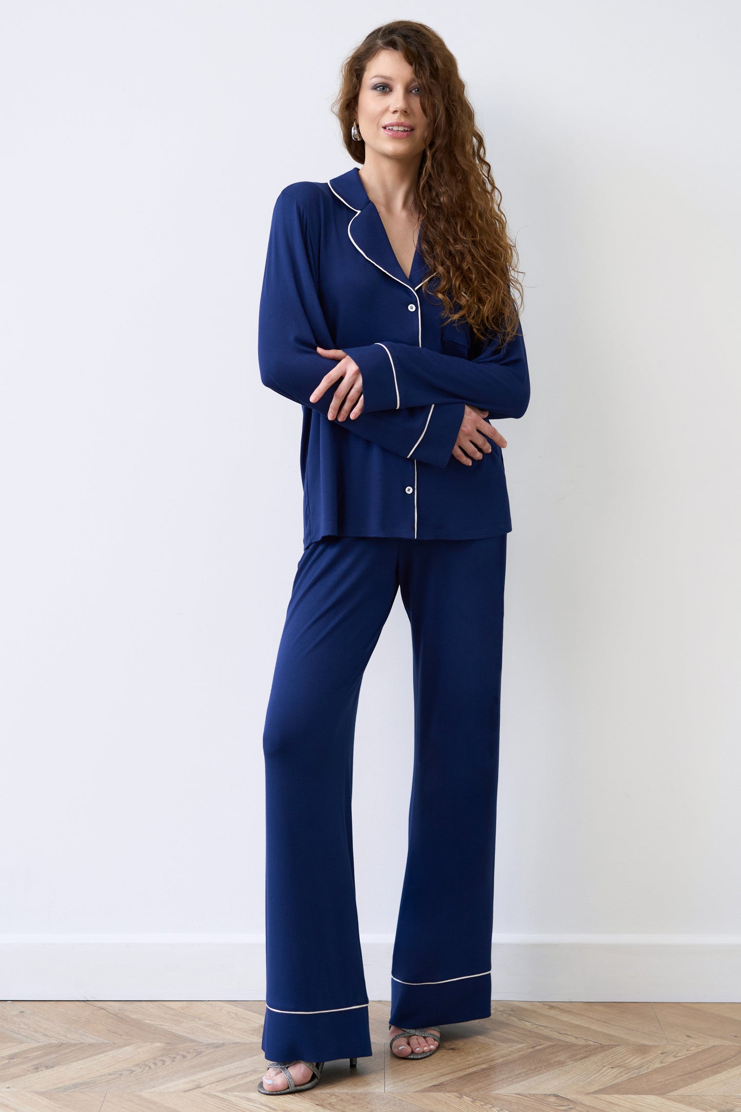 Womens bamboo Button-Up Long Sleeve Shirt 02116/1
