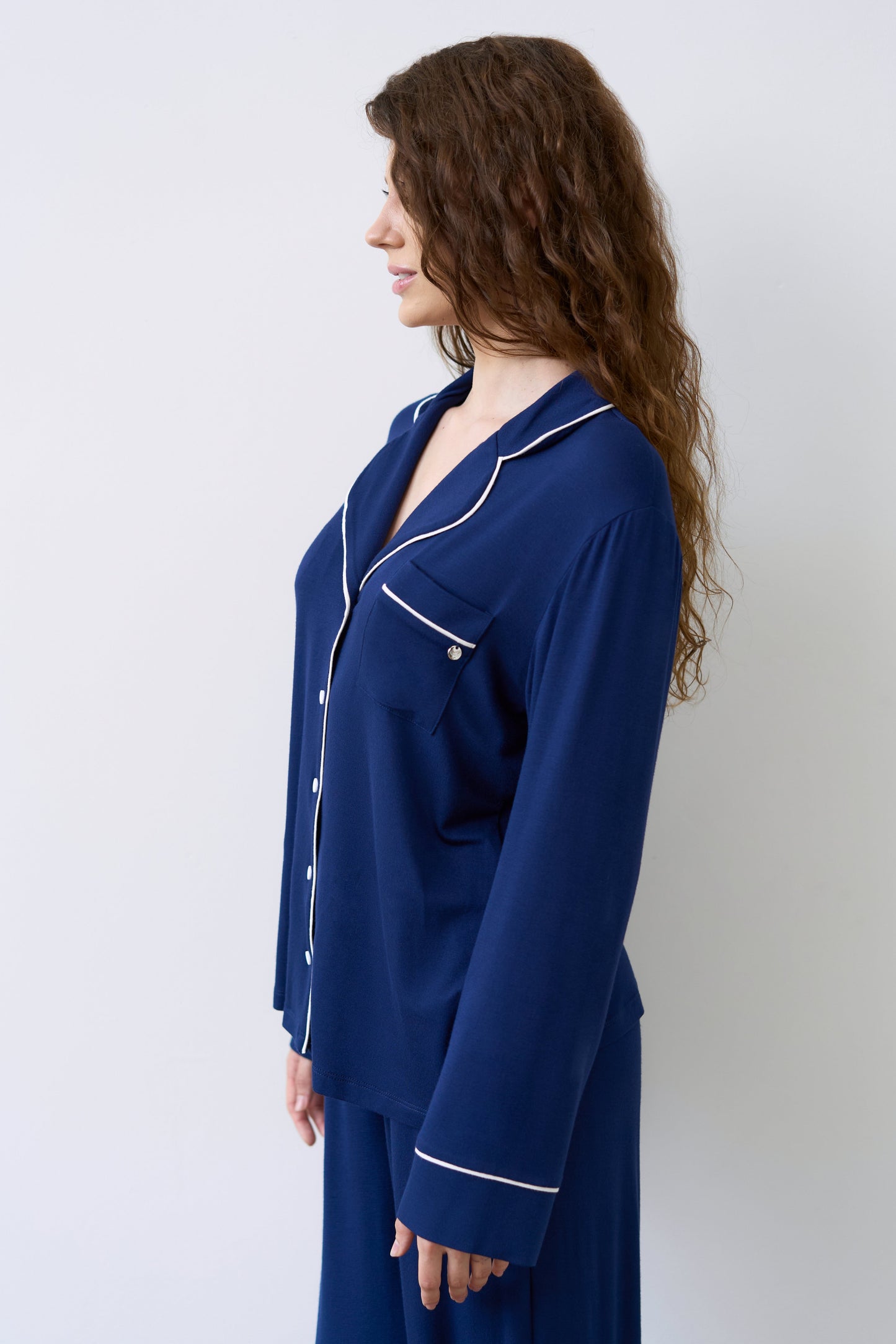 Womens bamboo Button-Up Long Sleeve Shirt 02116/1