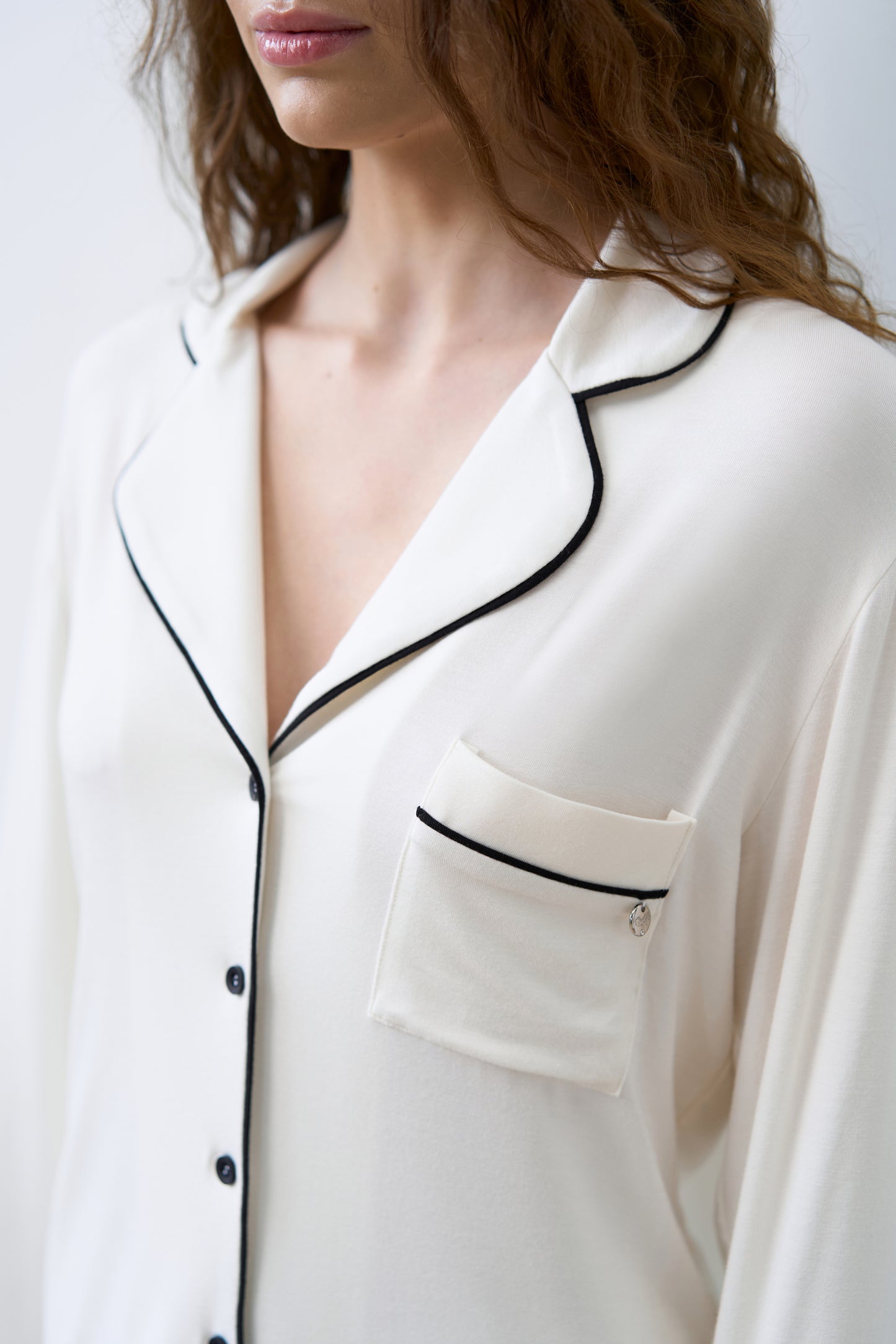 Womens bamboo Button-Up Long Sleeve Shirt 02116/1