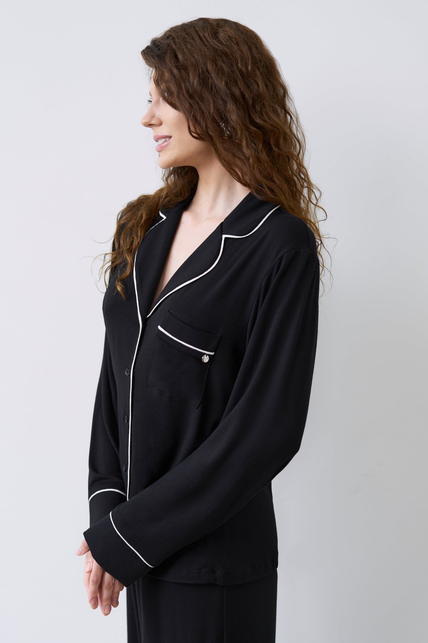 Womens bamboo Button-Up Long Sleeve Shirt 02116/1