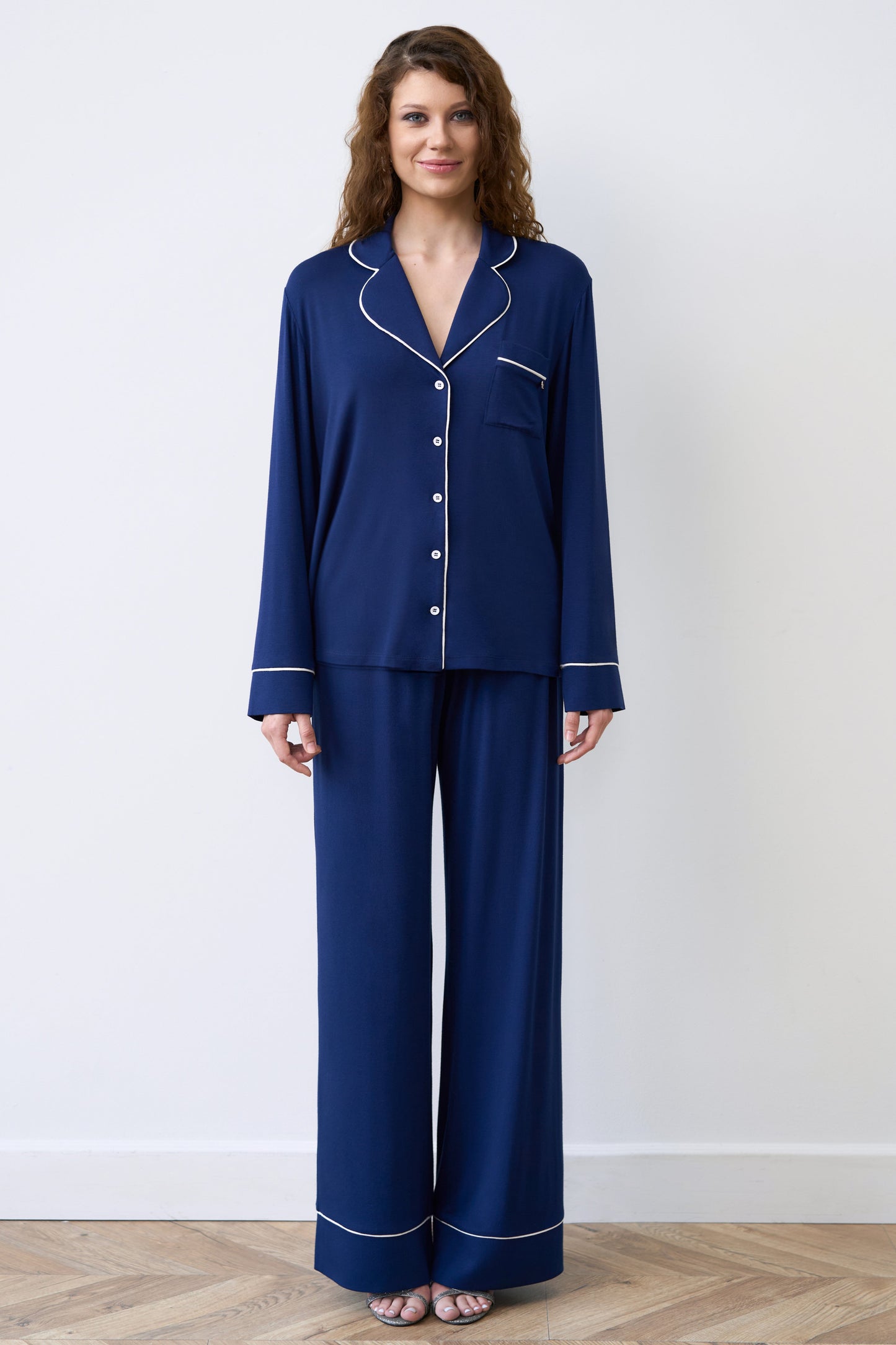 Womens bamboo Button-Up Long Sleeve Shirt 02116/1