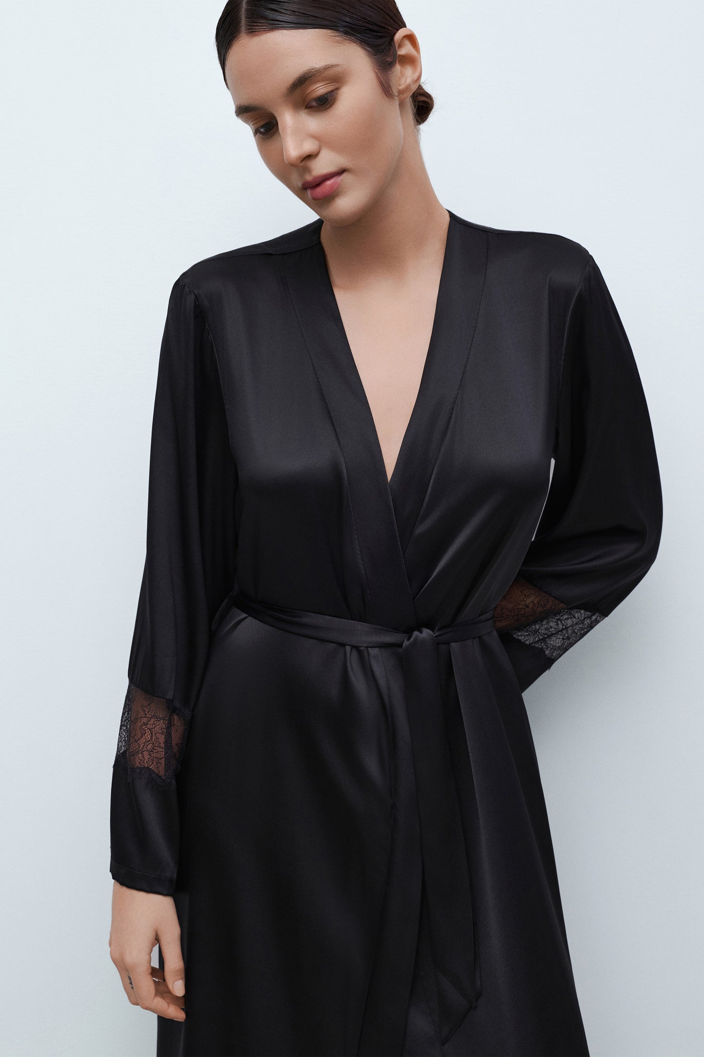 Women's silk robe 04107SL
