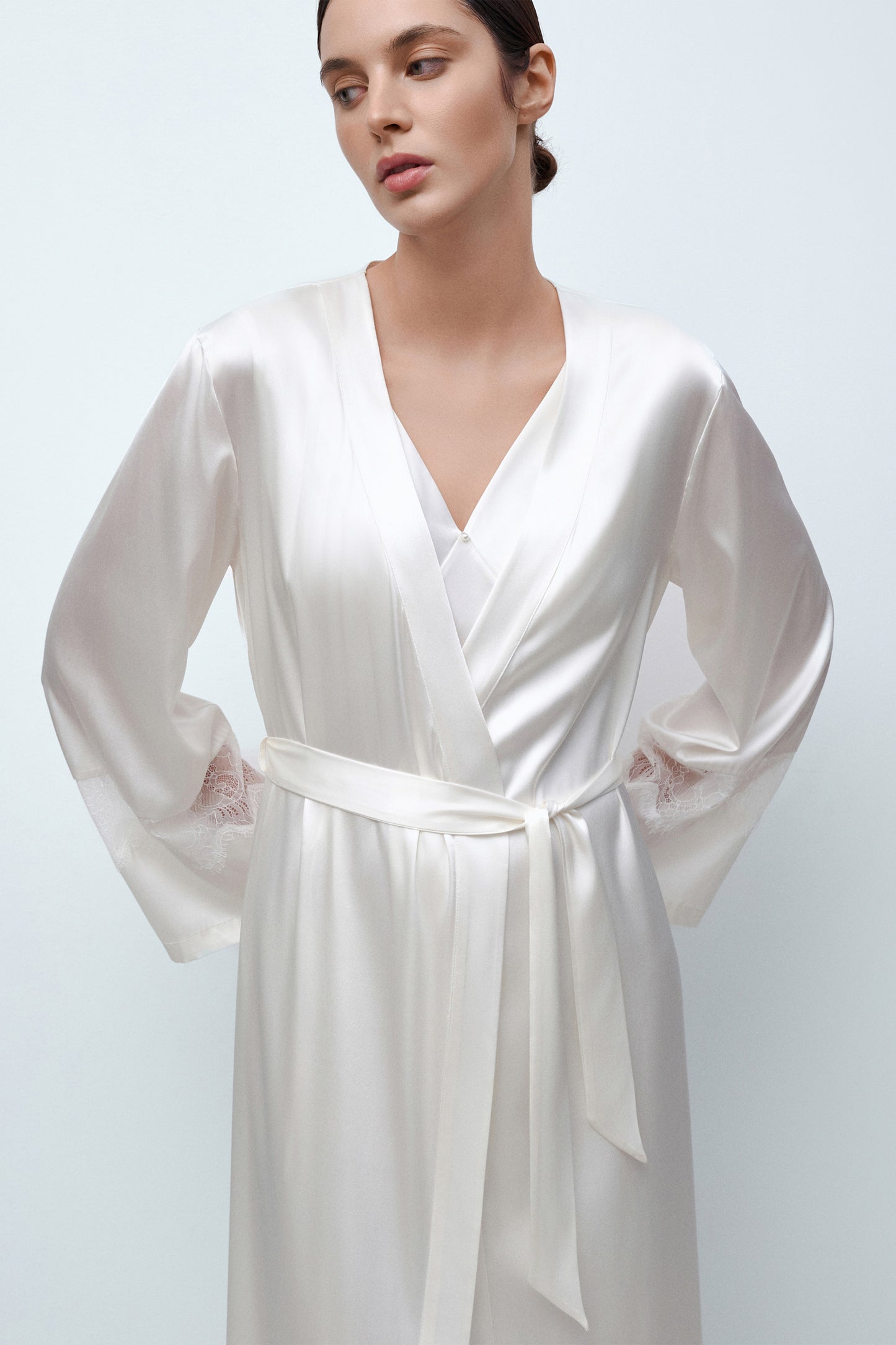 Women's silk robe 04107SL