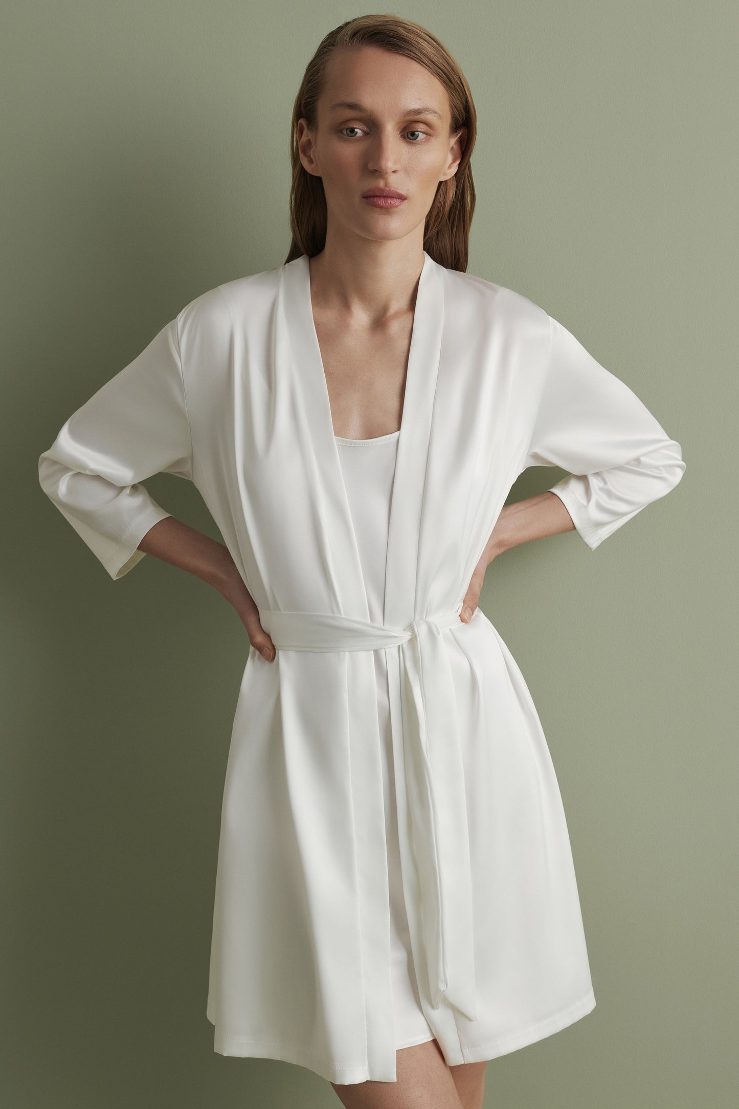 Womens satin robe S03200
