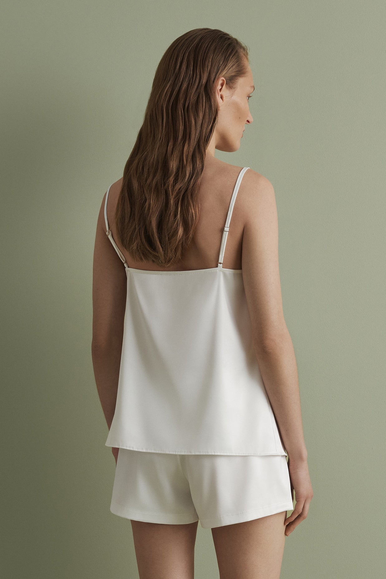 Womens silk satin cami shorts set S03400
