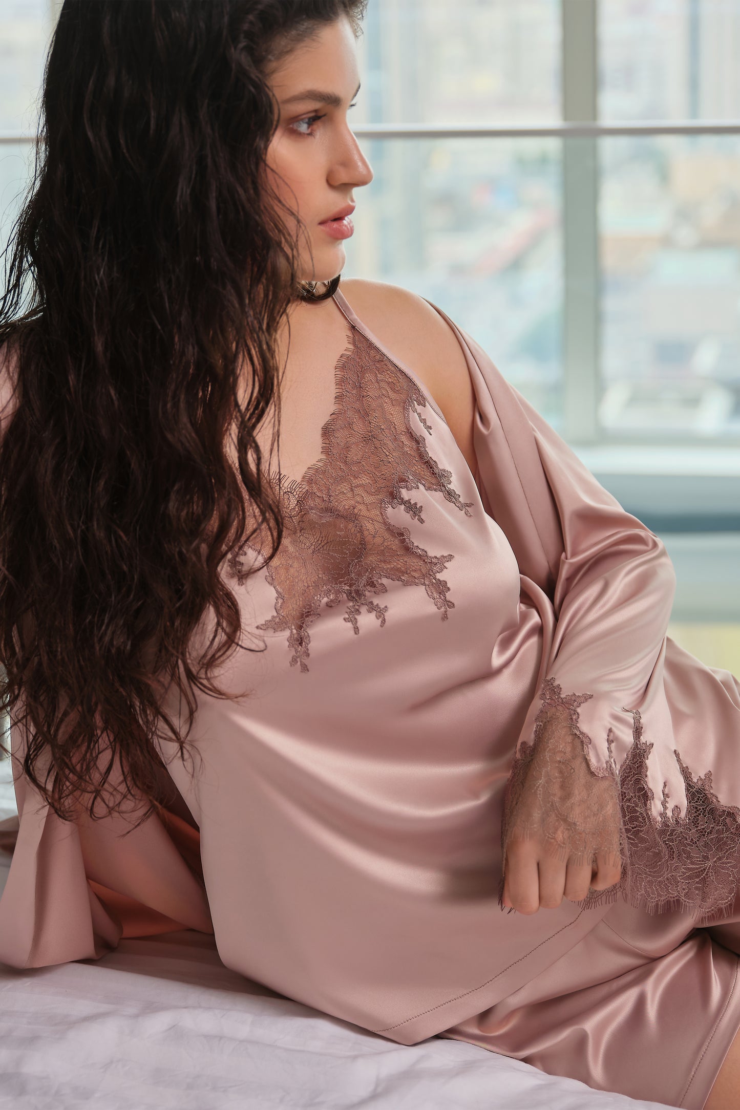 Women's satin robe S03406
