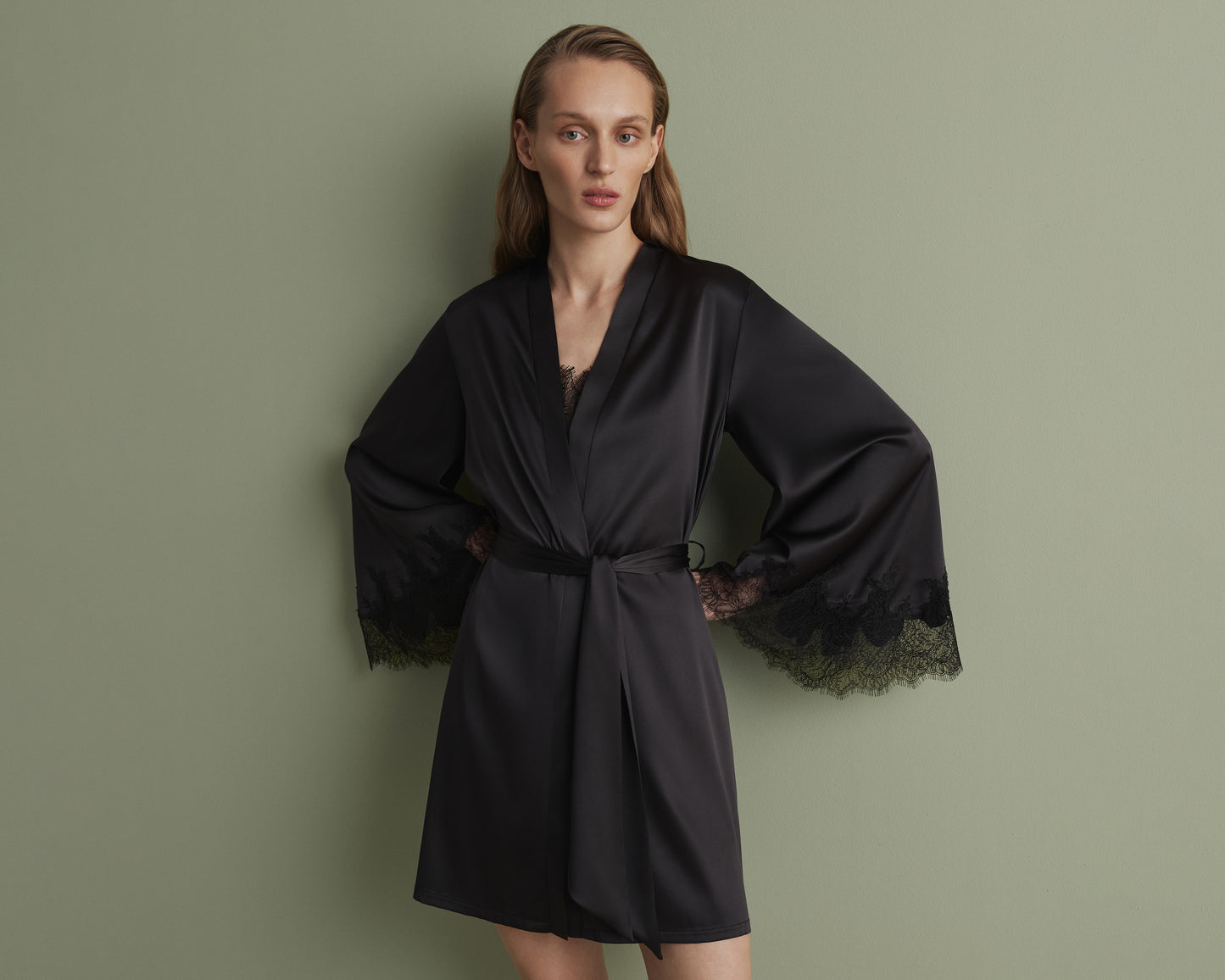 Women's satin robe S03406