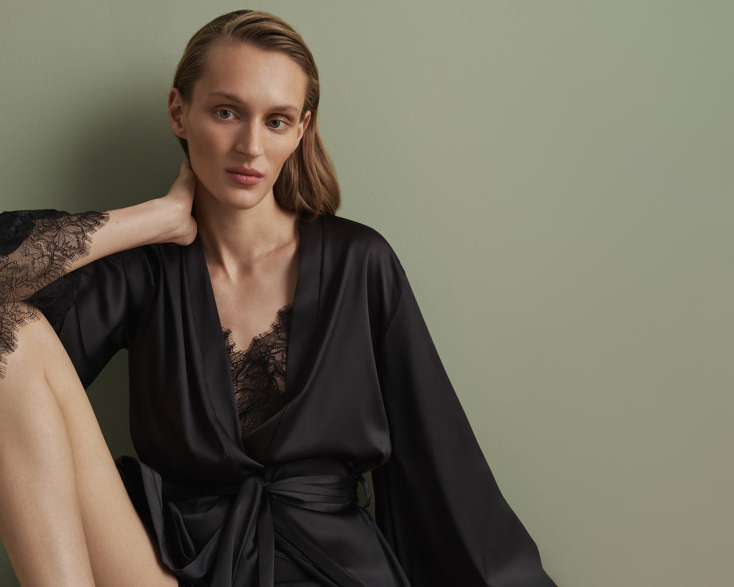 Women's satin robe S03406