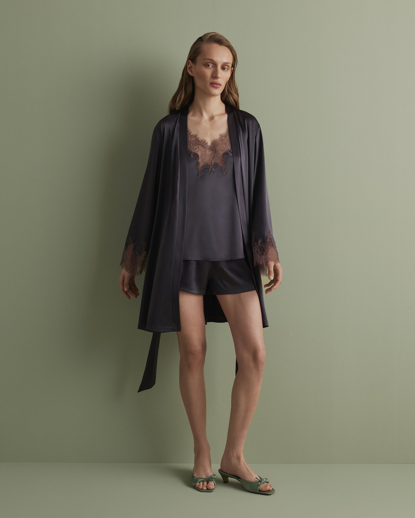 Women's satin robe S03406