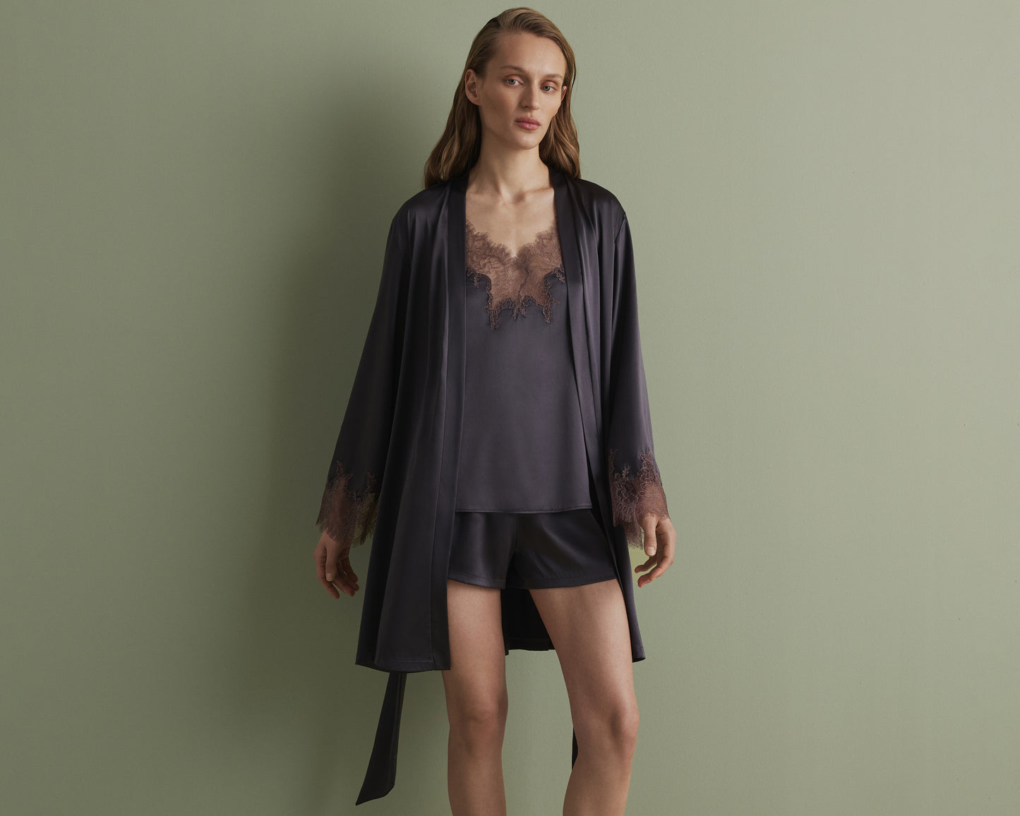 Women's satin robe S03406