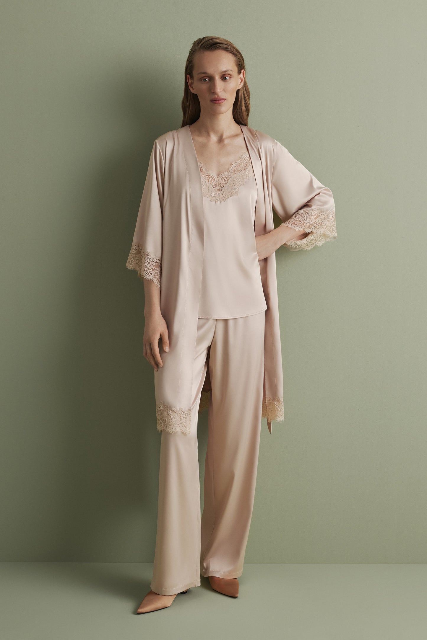 Women's silk satin robe S03414