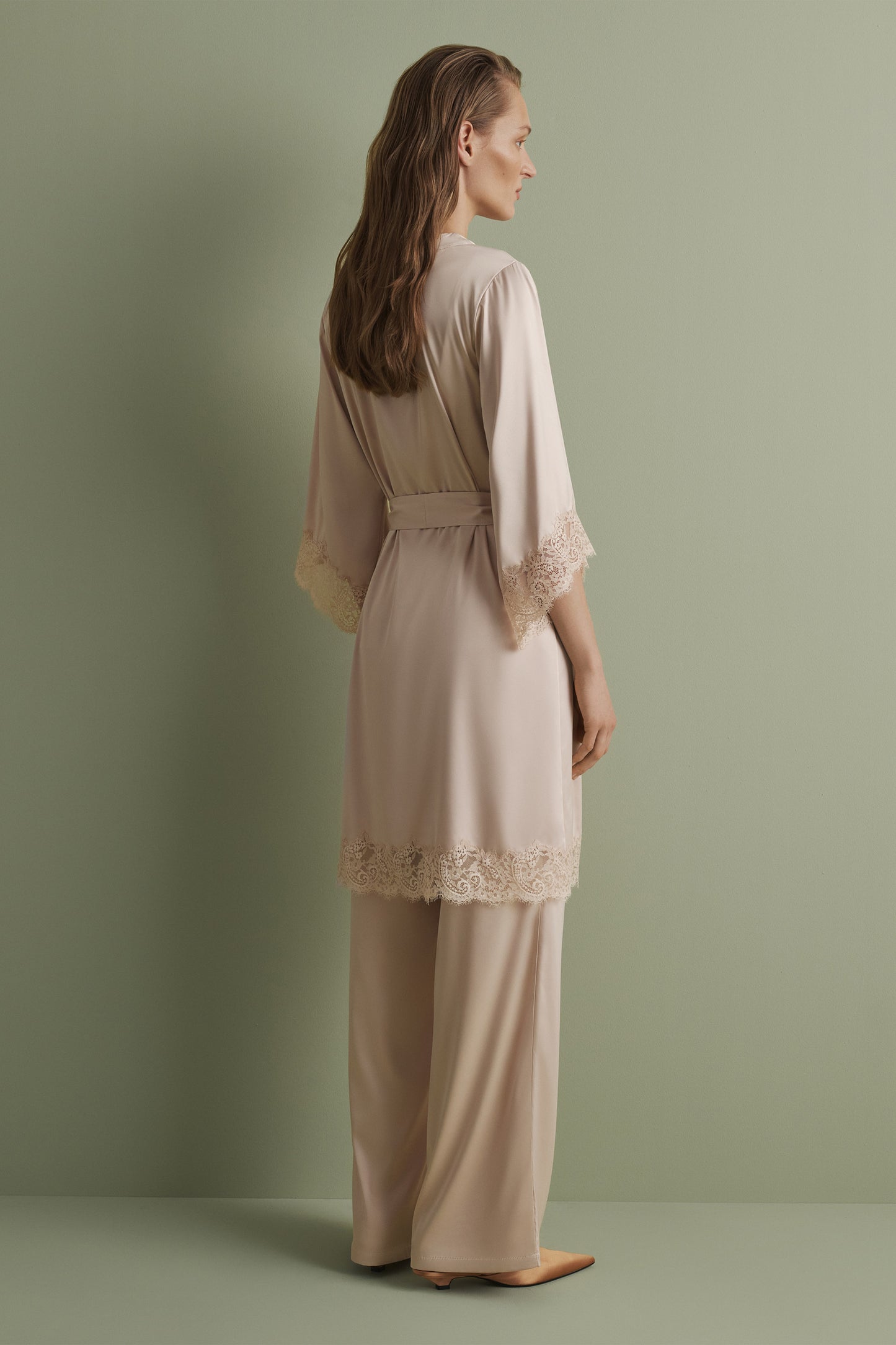 Women's silk satin robe S03414
