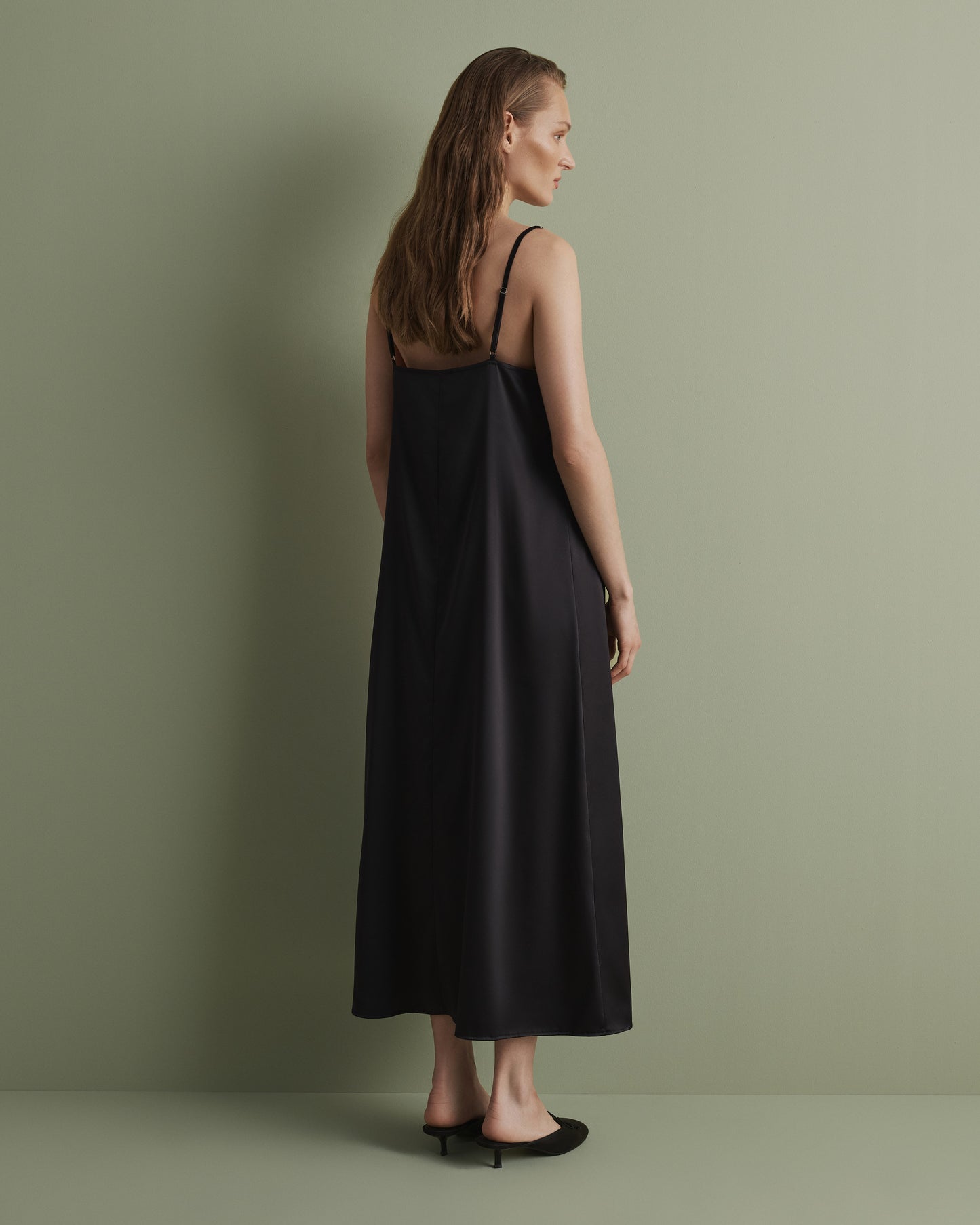 Women's satin nighgown spaghetti strap S03418