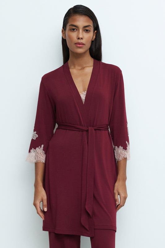 Womens bamboo 3/4 sleeve Robe 03161