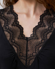 Bamboo t-shirt Nightgown 02100 black