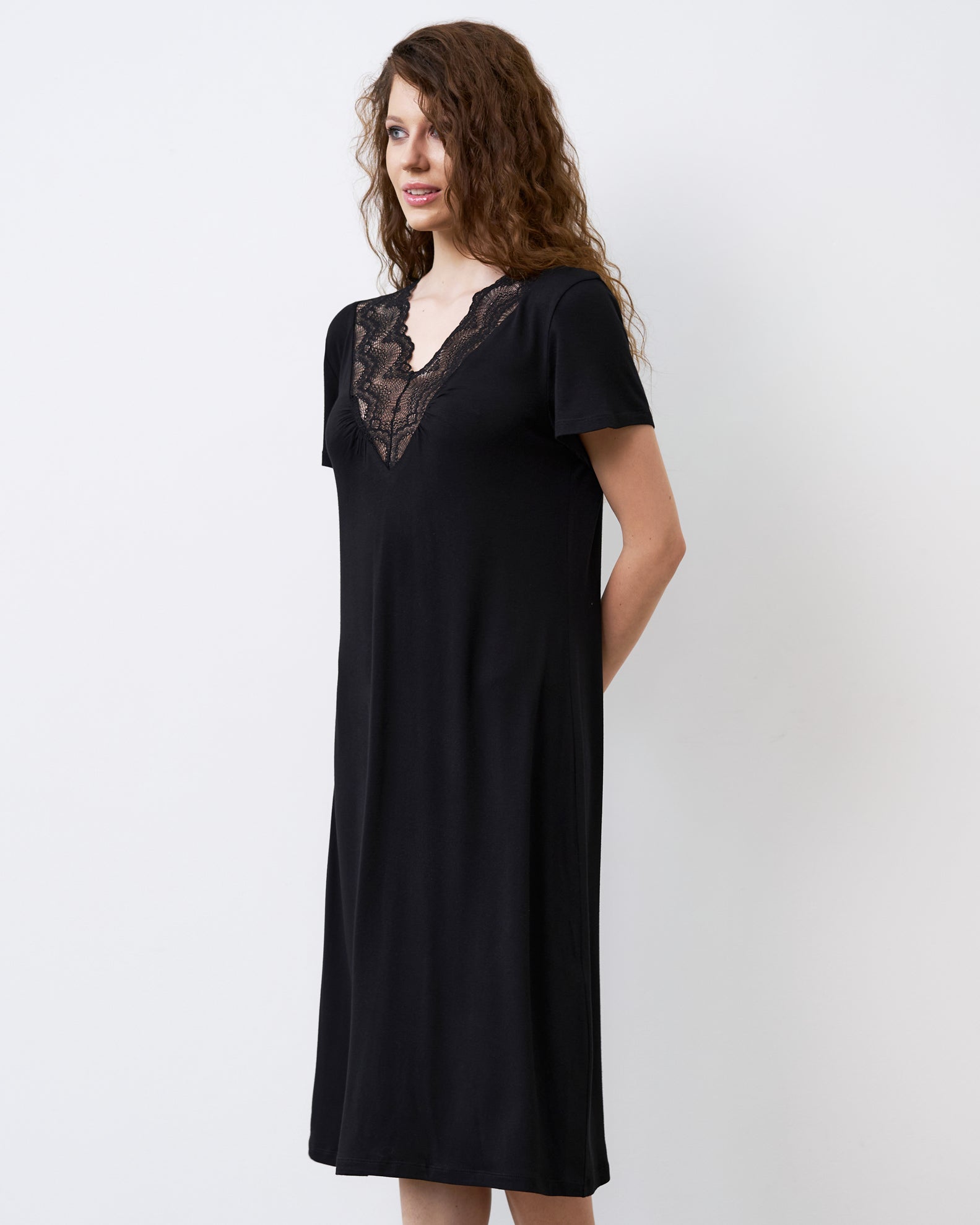 Bamboo t-shirt Nightgown 02100 black