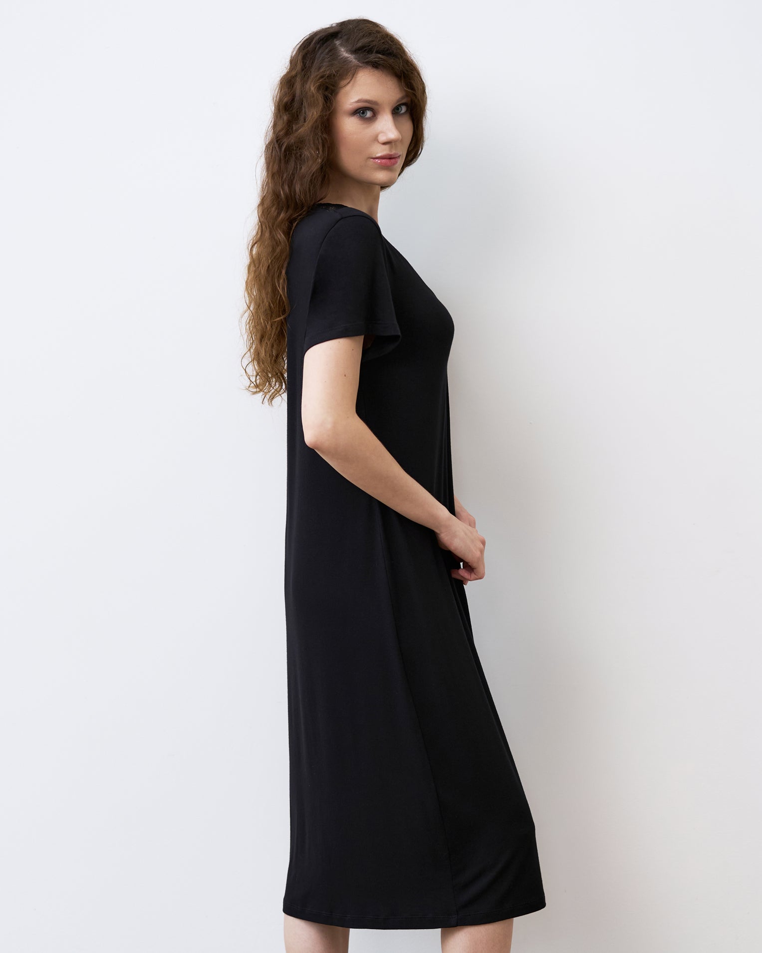 Bamboo t-shirt Nightgown 02100 black