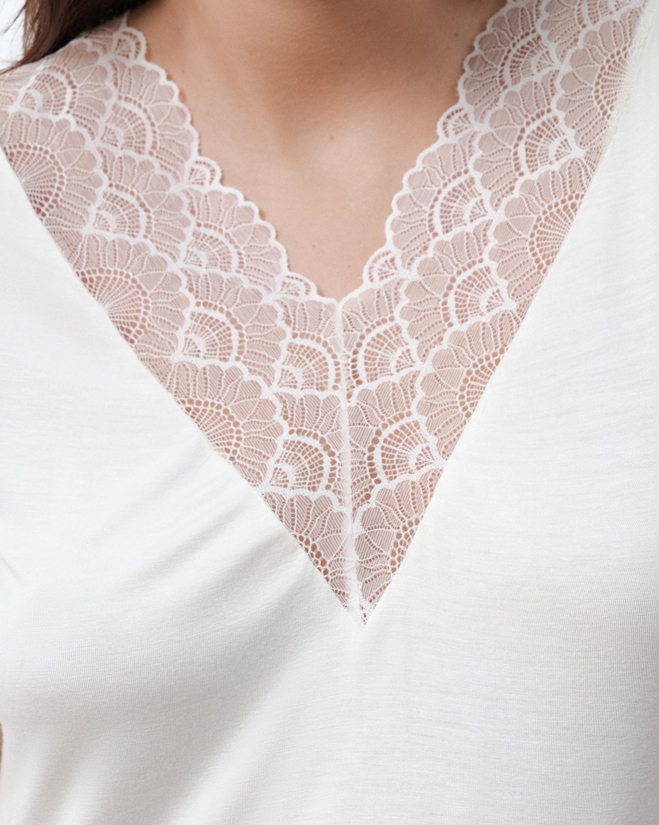 Bamboo t-shirt Nightgown 02100 ivory