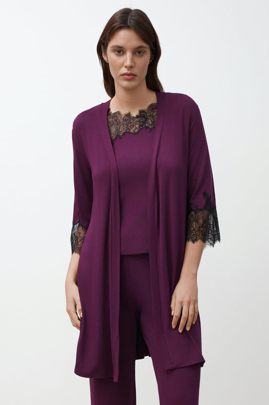 Womens bamboo 3/4 sleeve Robe 03332