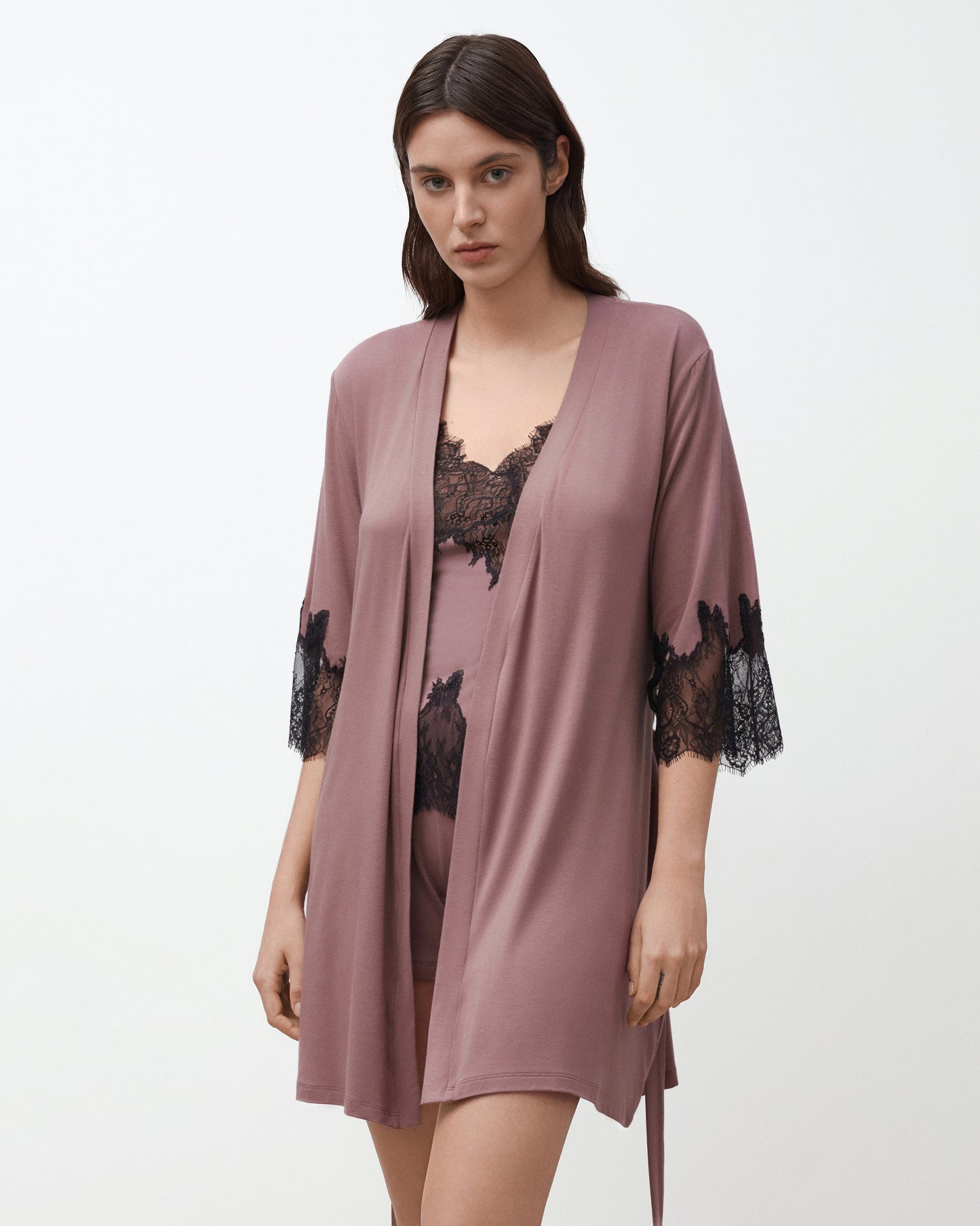 Womens bamboo 3/4 sleeve Robe 03332