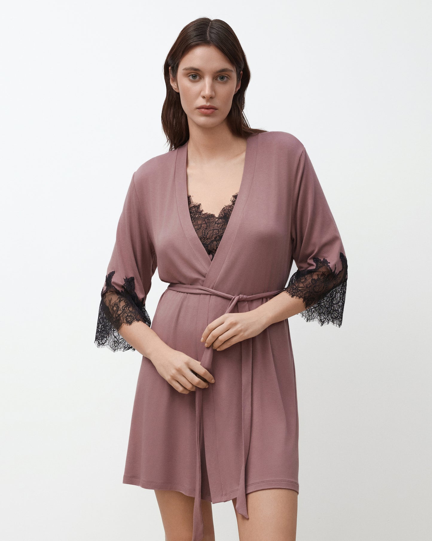 Womens bamboo 3/4 sleeve Robe 03332