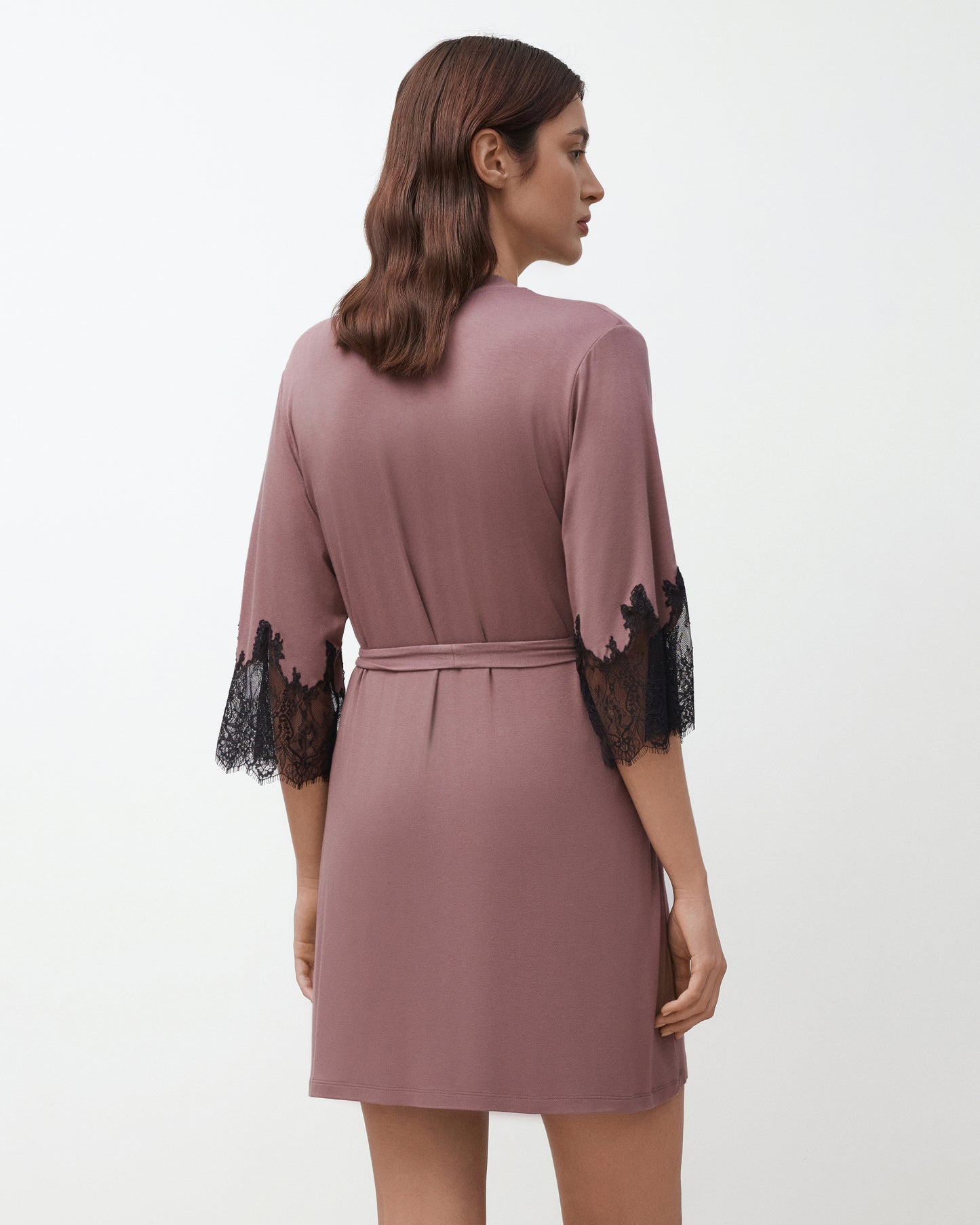 Womens bamboo 3/4 sleeve Robe 03332