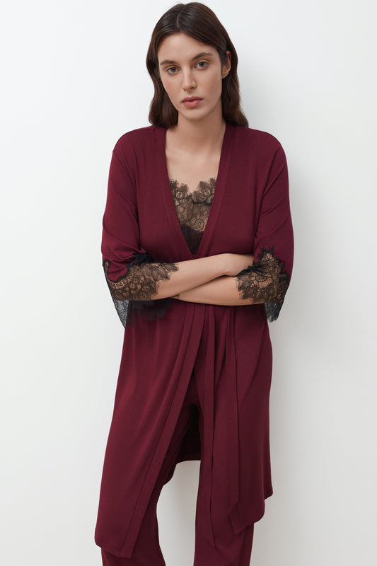 Womens bamboo 3/4 sleeve Robe 03340