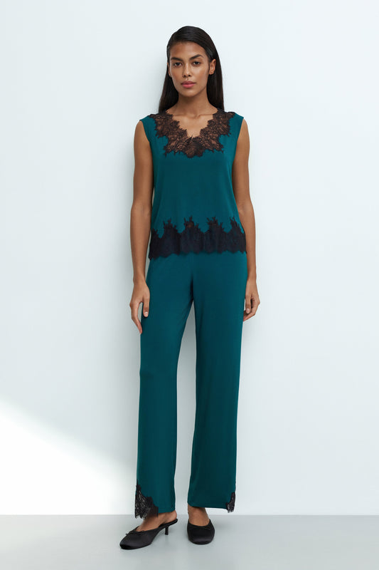 Womens bamboo Cap-sleeve pajama Set 03341
