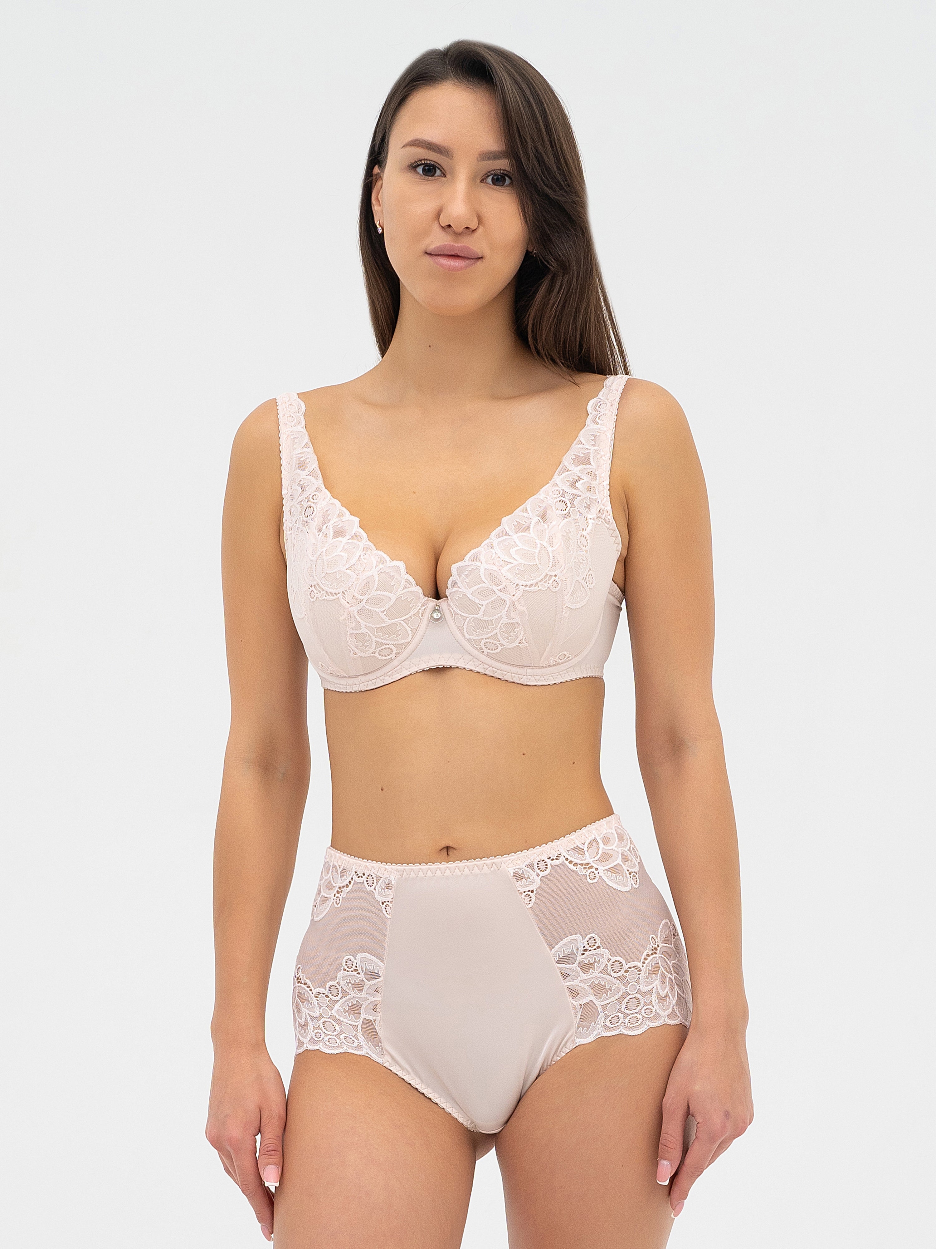 Plunge padded bralette Bra 004 011 pearl