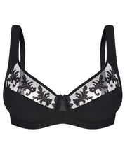 Full coverage non-padded side support Bra 006 015 black